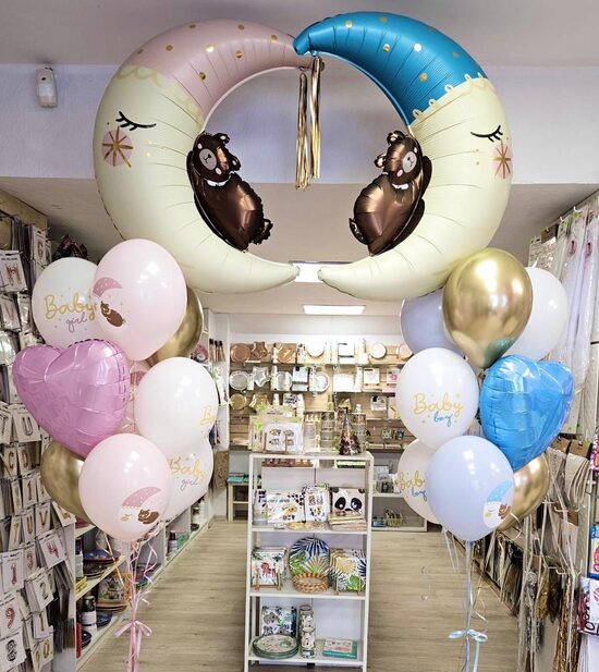 N-109 Hēlija balonu kompozīcija "Lācis uz mēness".